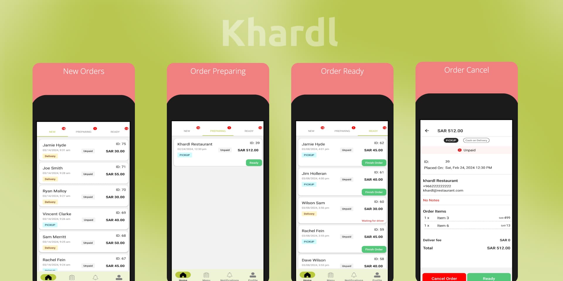 Khardl Orders Booking